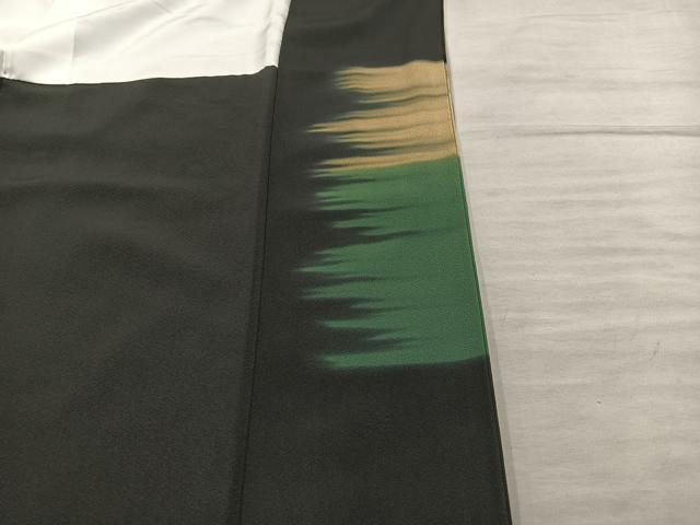 平和屋着物■豪華黒留袖 駒刺繍 向かい鳥花文 暈し染め 金彩 正絹 逸品 BAAX8246mz