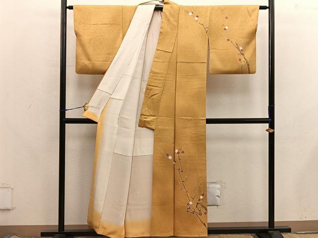 平和屋着物■訪問着 枝梅文 正絹 逸品 BAAX8248mz