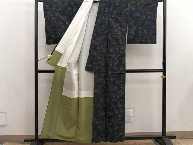 平和屋着物■上質な紬 草花文 正絹 逸品 未使用 BAAX8250mz