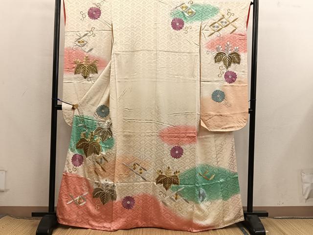 平和屋着物■豪華振袖 七宝花文 暈し染め 金銀糸 西武扱い 正絹 逸品 BAAX8251mz
