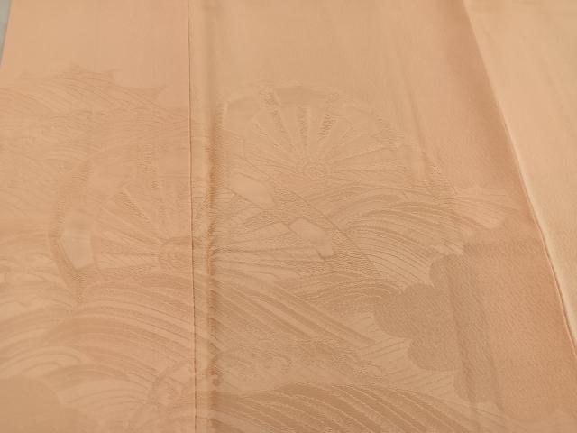 平和屋着物■無地絵羽訪問着 片輪車地紋 杏色 正絹 逸品 BAAX8257mz