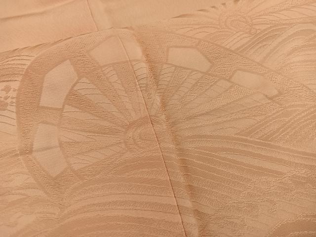 平和屋着物■無地絵羽訪問着 片輪車地紋 杏色 正絹 逸品 BAAX8257mz