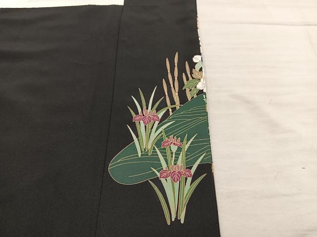 平和屋着物■豪華黒留袖 作家物 刺繍 鴛鴦花文 金彩 正絹 逸品 BAAX8261mz