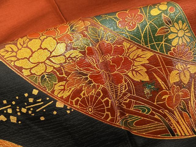平和屋着物■訪問着 花車文 暈し染め 金彩 正絹 逸品 BAAX8266mz