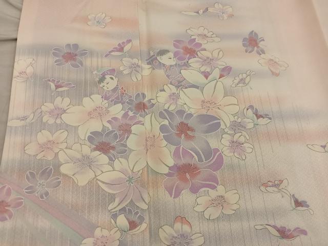 平和屋着物■訪問着 唐子花文 暈し染め 正絹 逸品 BAAX8274mz