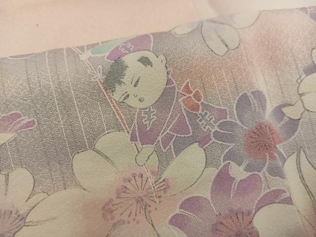 平和屋着物■訪問着 唐子花文 暈し染め 正絹 逸品 BAAX8274mz