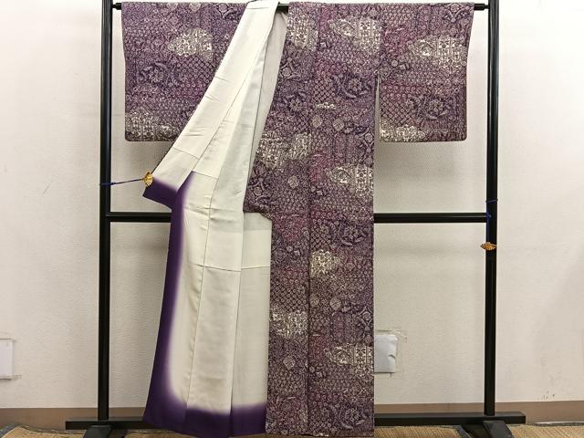 平和屋着物■上質な小紋 鳳凰花文 鬼しぼ縮緬 正絹 逸品 BAAX8278mz
