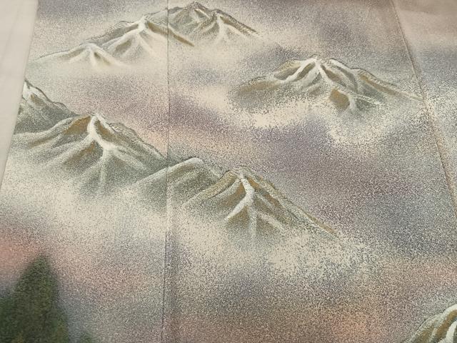 平和屋着物■豪華色留袖 遠山樹林文 暈し染め 金銀糸 正絹 逸品 BAAX8281mz
