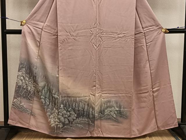平和屋着物■訪問着 樹林風景文 暈し染め 正絹 逸品 BAAX8296mz