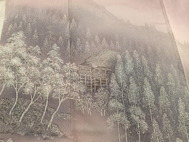 平和屋着物■訪問着 樹林風景文 暈し染め 正絹 逸品 BAAX8296mz