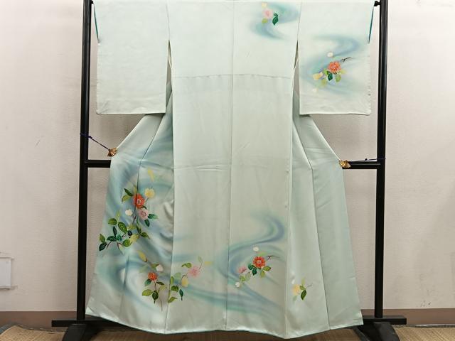 平和屋着物■訪問着 刺繍 枝花文 暈し染め やまと誂製 正絹 逸品 BAAX8299mz