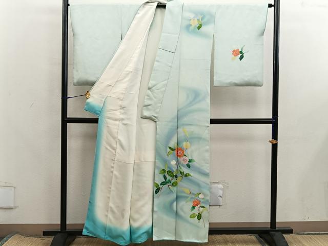 平和屋着物■訪問着 刺繍 枝花文 暈し染め やまと誂製 正絹 逸品 BAAX8299mz