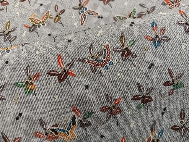 平和屋着物■上質な小紋 舞蝶花文 金彩 正絹 逸品 BAAX8302mz