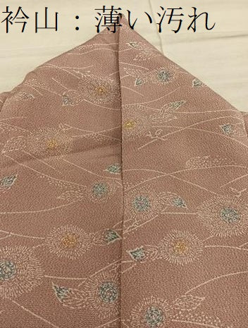 平和屋着物■上質な小紋 草花文 鬼しぼ縮緬 正絹 逸品 BAAX8308mz