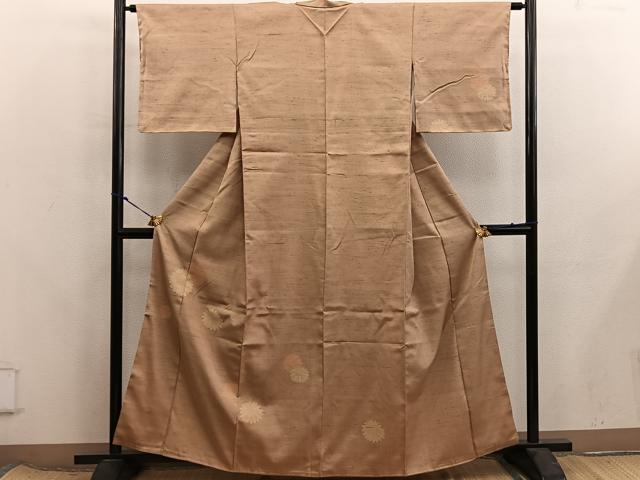平和屋着物■上質な紬 菊花文 正絹 逸品 BAAX8318mz