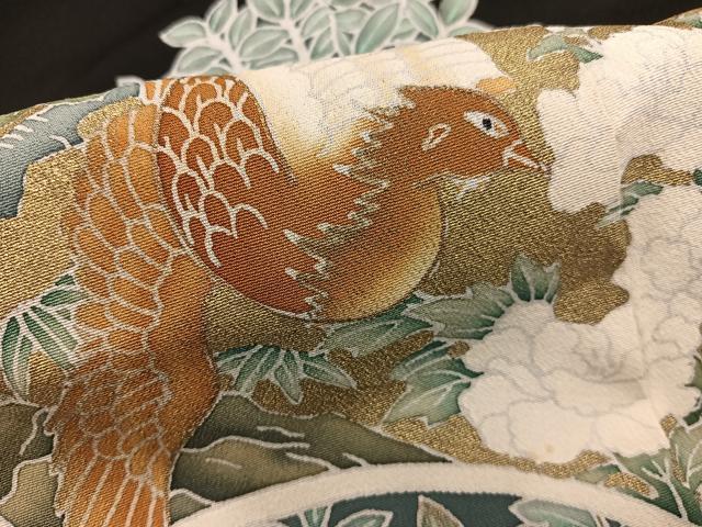 平和屋着物■豪華黒留袖 鳳凰地紙花文 金彩 正絹 逸品 BAAX8325mz