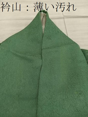 平和屋着物■上質な色無地 草花地紋 麹塵色 正絹 逸品 BAAX8326mz