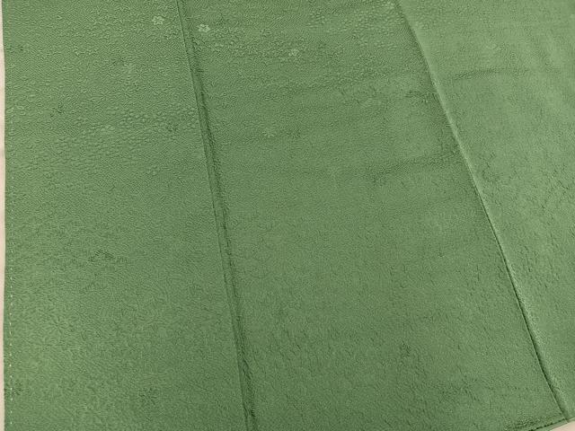 平和屋着物■上質な色無地 草花地紋 麹塵色 正絹 逸品 BAAX8326mz
