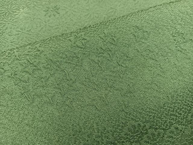 平和屋着物■上質な色無地 草花地紋 麹塵色 正絹 逸品 BAAX8326mz