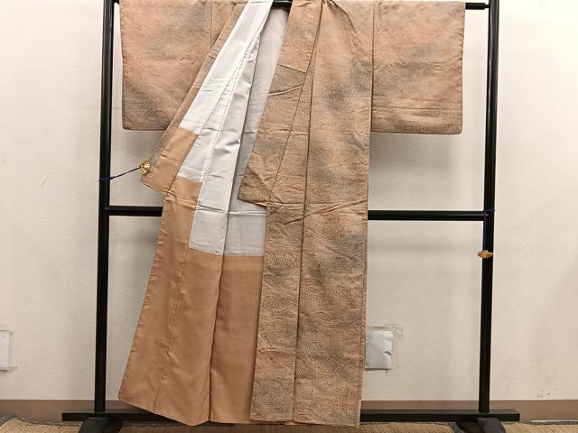 平和屋着物■上質な小紋 亀甲文 正絹 逸品 BAAX8330mz