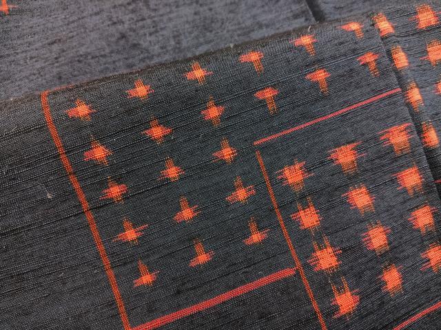 平和屋着物■上質な紬 絣文様 正絹 逸品 BAAX8333mz