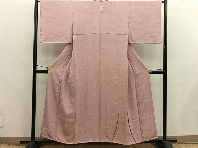 平和屋着物■上質な色無地 人物風景地紋 宍色 正絹 逸品 BAAX8336mz