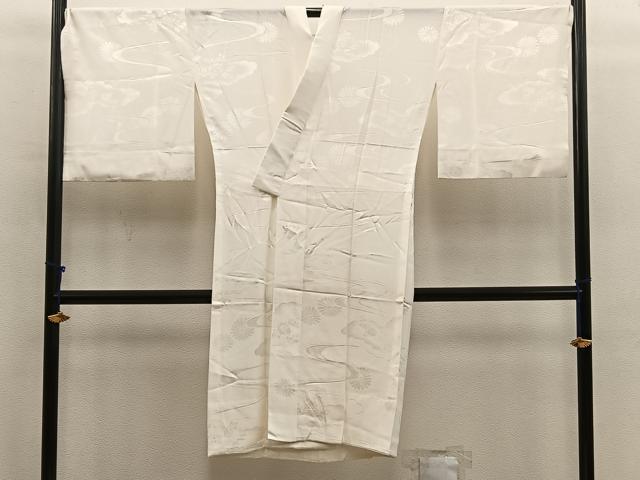平和屋着物■長襦袢 無双仕立て 流水菊地紋 白色 正絹 逸品 BAAX8337mz