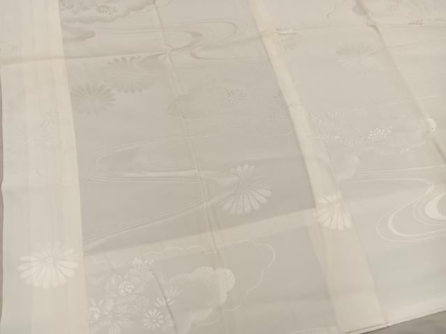 平和屋着物■長襦袢 無双仕立て 流水菊地紋 白色 正絹 逸品 BAAX8337mz