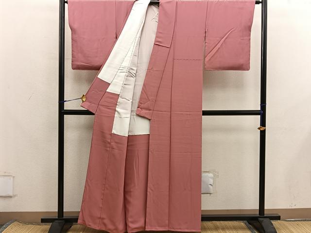 平和屋着物■上質な色無地 真朱色 正絹 逸品 BAAX8341mz