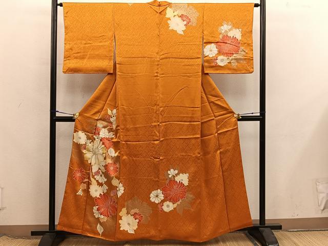 平和屋着物■訪問着 駒刺繍 草花文 金彩 正絹 逸品 BAAX8344mz
