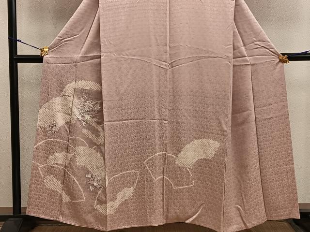 平和屋着物■訪問着 絞り 刺繍 地紙重ね菊花文 正絹 逸品 BAAX8349mz