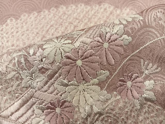 平和屋着物■訪問着 絞り 刺繍 地紙重ね菊花文 正絹 逸品 BAAX8349mz