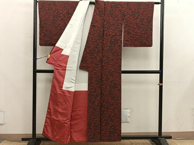 平和屋着物■上質な小紋 紬地 型染め 風景文 正絹 逸品 未使用 BAAX8366mz