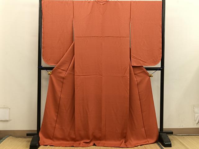平和屋着物■小振袖 二尺袖 草花地紋 樺色 正絹 逸品 BAAX8370mz