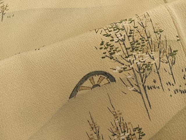 平和屋着物■上質な小紋 片輪車花文 正絹 逸品 BAAX8371mz