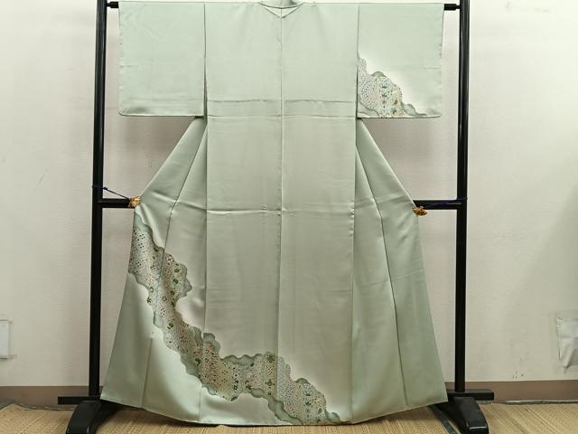 平和屋着物■訪問着 草花文 暈し染め 正絹 逸品 BAAX8372mz