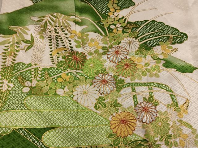 平和屋着物■訪問着 駒刺繍 菊花文 金彩 正絹 逸品 BAAX8377mz