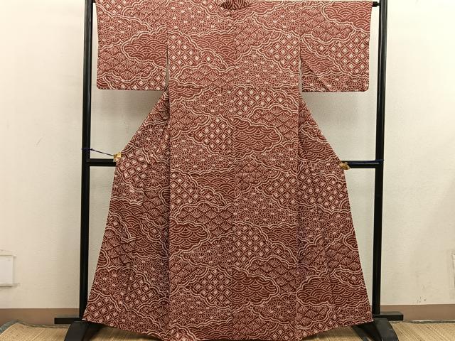 平和屋着物■上質な小紋 総絞り 雲取り吉祥文 正絹 逸品 BAAX8395mz