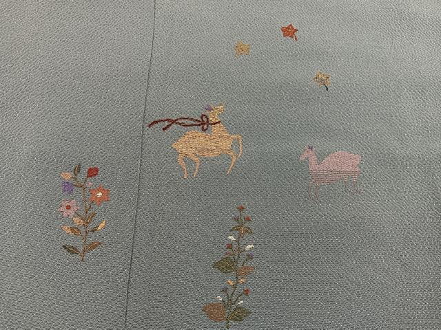 平和屋着物■訪問着 総刺繍 動物花文 金糸 鬼しぼ縮緬 ますいわ屋扱い 正絹 逸品 BAAX8397mz
