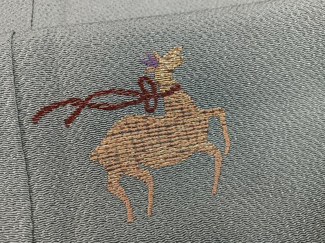平和屋着物■訪問着 総刺繍 動物花文 金糸 鬼しぼ縮緬 ますいわ屋扱い 正絹 逸品 BAAX8397mz