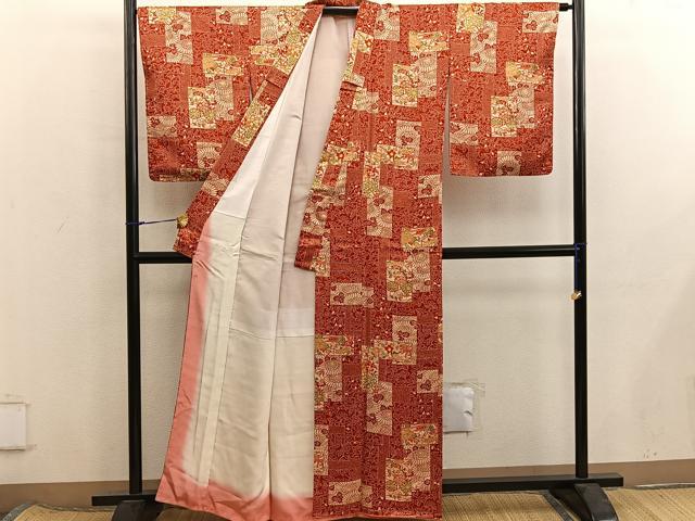 平和屋着物■上質な小紋 型染め 菊花文 正絹 逸品 BAAX8400mz