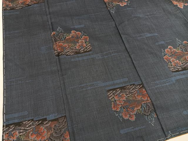 平和屋着物■本場大島紬 7マルキ 風景花文 正絹 逸品 未使用 BAAX8406mz