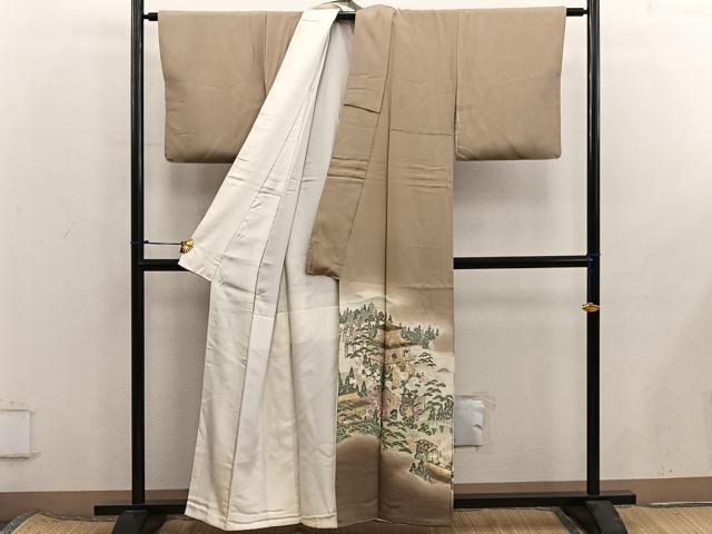 平和屋着物■豪華色留袖 人物風景文 寿光織 暈し染め 金糸 正絹 逸品 BAAX8407mz