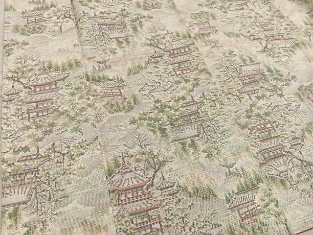 平和屋着物■上質な紬 風景文 正絹 逸品 BAAX8417mz