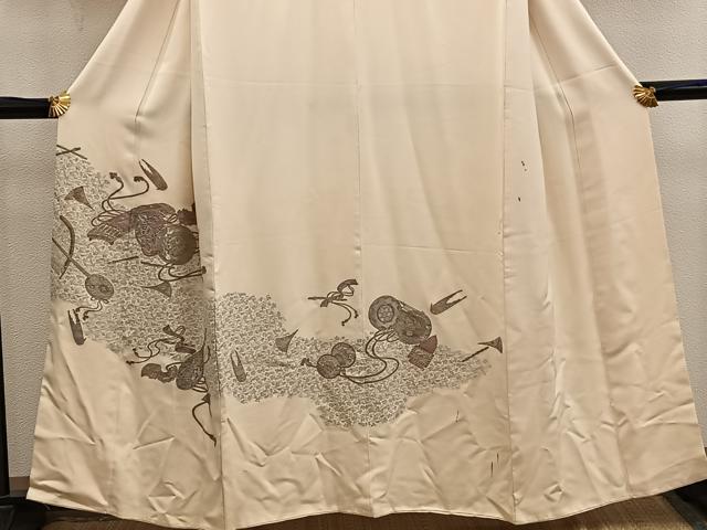 平和屋着物■訪問着 寿光織 楽器文 金糸 正絹 逸品 BAAX8418mz