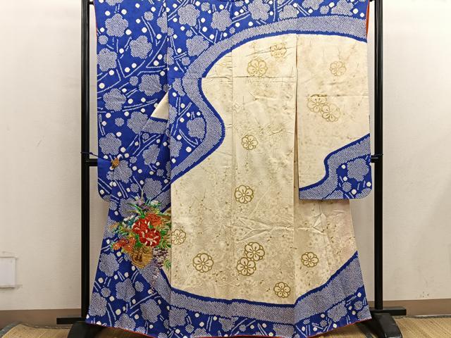 平和屋着物■豪華振袖 駒刺繍 絞り 飾花文 金彩 正絹 逸品 BAAX8424mz