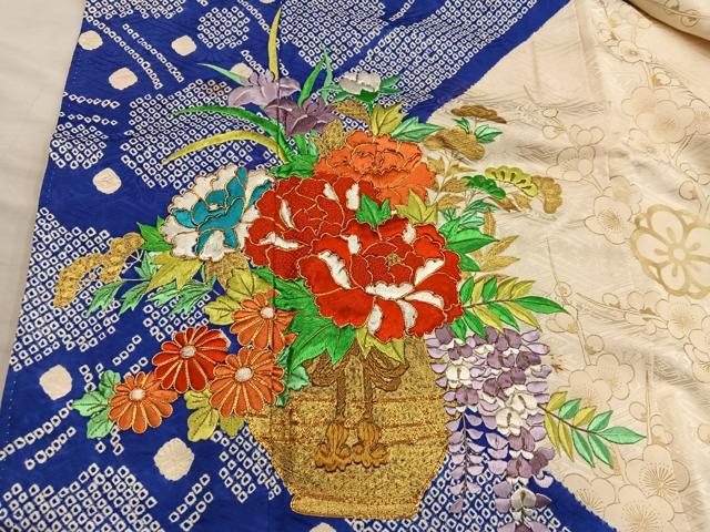 平和屋着物■豪華振袖 駒刺繍 絞り 飾花文 金彩 正絹 逸品 BAAX8424mz