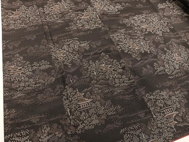 平和屋着物■上質な紬 風景文 正絹 逸品 BAAX8427mz