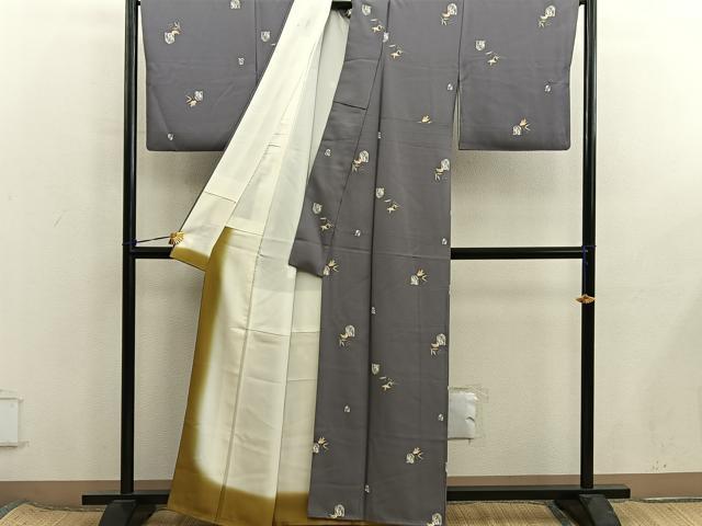平和屋着物■上質な小紋 花鳥文 正絹 逸品 BAAX8443mz