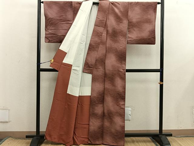 平和屋着物■上質な紬 霞文 正絹 逸品 BAAX8446mz